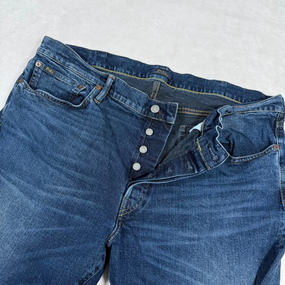 Polo Ralph Lauren Mens Jeans Dark Wash Button Fly Straight Fit 40x30 Varick Slim
